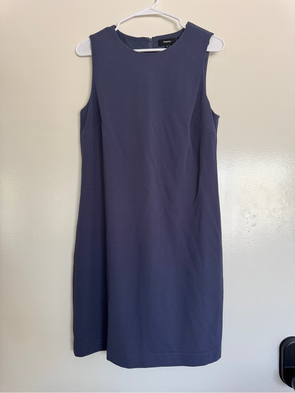 Theory Navy Sleeveless Midi Shift Dress